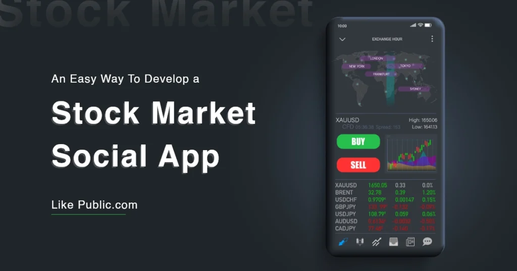 develop stock market social app like public