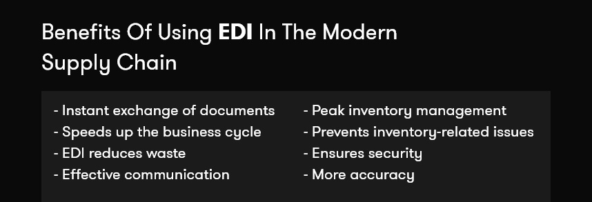 benefits of using EDI in the modern supply chain