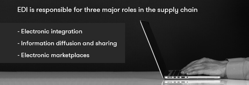 EDI is responsible for three major roles in the supply chain.