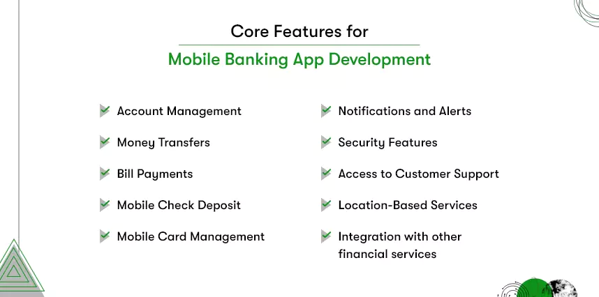 features for banking app development