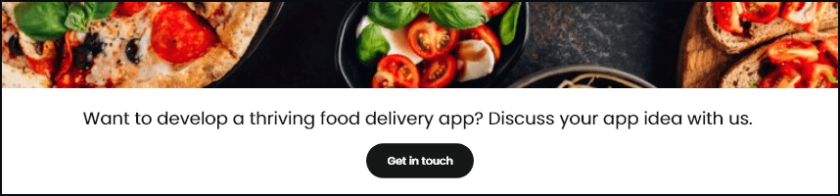 best food delivery application CTA