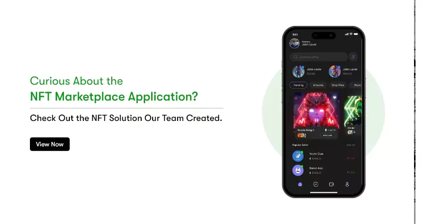 Curious about the NFT Marketplace application. Checkout the NFT solution our team created. There is an image of the NFT marketplace user interface.

Clicking on this image will take you to our NFT marketplace portfolio page.