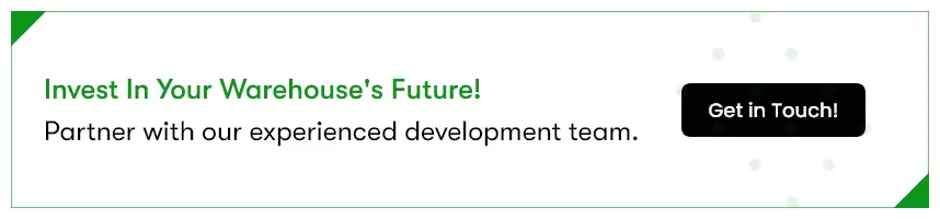 The image says - 'invest in your warehouse's future? Partner with our experienced development team'. Clicking on this image will take you to our contact us page.