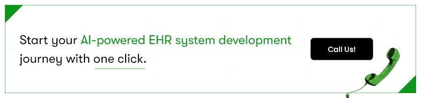 the image says - start your ai powered ehr system development journey with one click. Clicking on this link will take you to our contact us page.