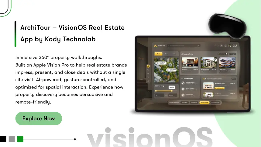 vision pro real estate app solution architour