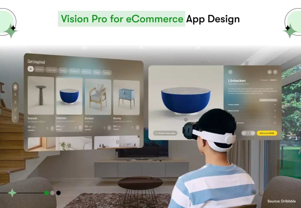 vision pro for ecommerce app design