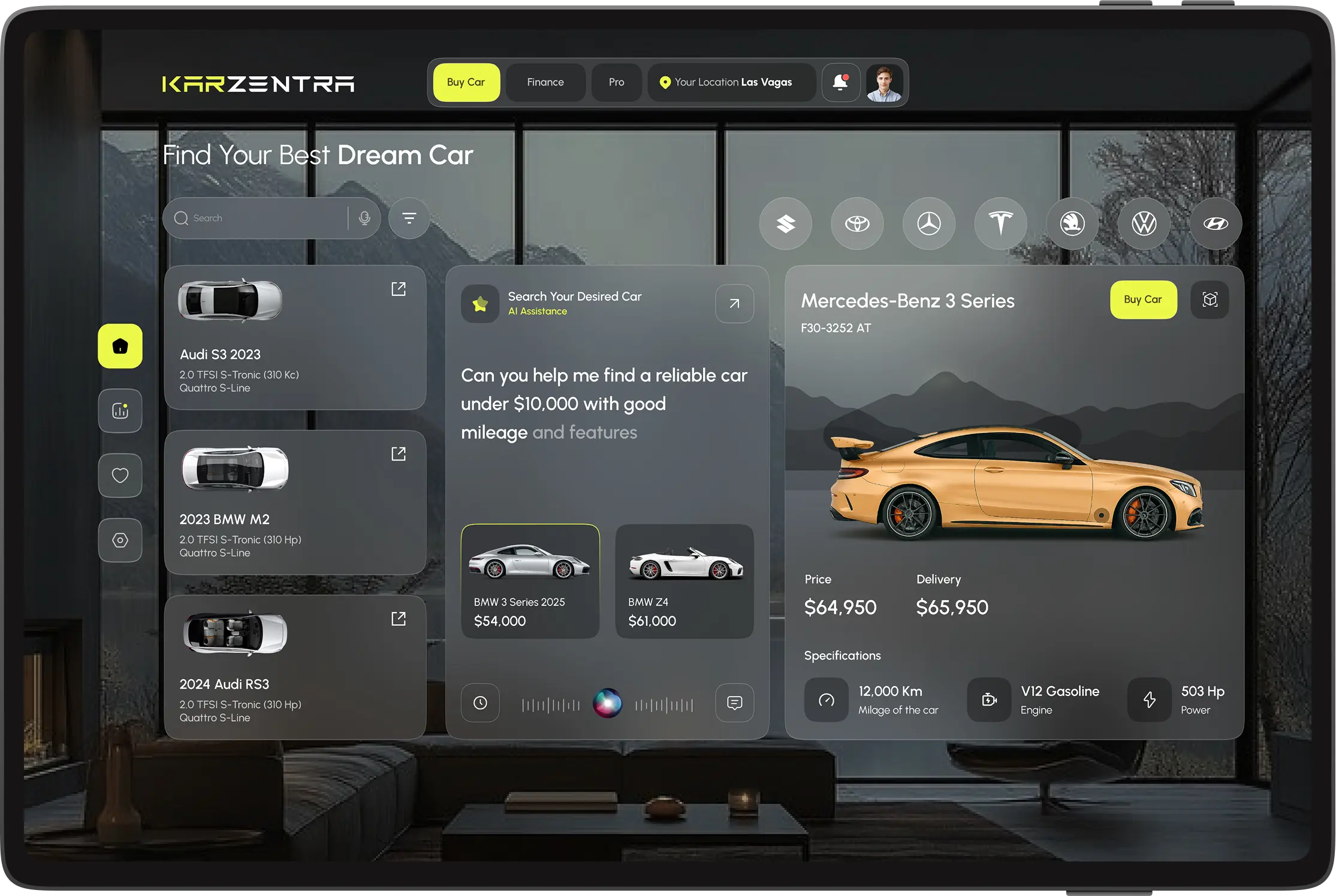 build vision pro automotive app