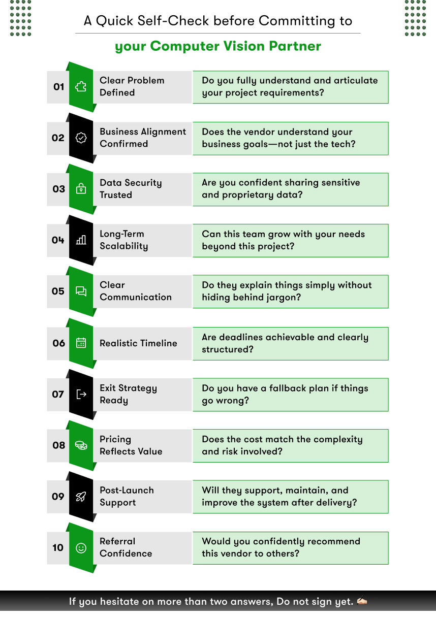 checklist for choosing best computer vision development company